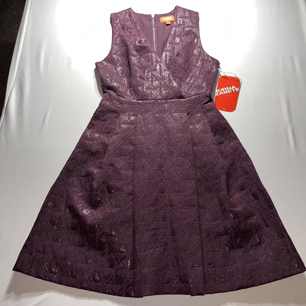 Kirna Zabete Purple Textured Sleeveless Dress Women’s Size 2 Fit & Flare